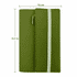A green executive soft-touch PU leather notebook with a zippered pocket and an elastic band. Dimensions: 16 cm x 22.5 cm.
