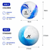 A children's soccer ball, size 3, with a white and blue design, featuring a logo. Diameter: 18cm.