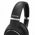 Black Aero by Nomis headphones with a sleek design and a silver accent, featuring a branding logo.