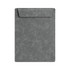 A4 magnetic clipboard in grey with a smooth texture and a flap closure. Features a logo on the surface.