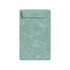 A5 magnetic clipboard in a soft green colour with a textured surface and a pocket flap at the top.