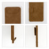 A brown Mini Bills Clipboard with a textured surface, featuring a pocket and a secure closure.