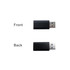 A USB data blocker in black, showcasing the front and back views of the device.
