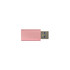 A pink A to A USB data blocker for fast charging with a metallic finish. Features a USB connector.