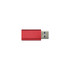 A red USB data blocker device with a metallic finish and blue connectors. It has a simple, sleek design.
