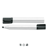 A Staedtler Lumocolor whiteboard marker with a chisel tip in silver and black, featuring a textured grip.