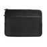 A black neoprene laptop sleeve with a zippered closure and a back pocket for extra storage.