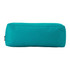 A teal utility case with a rectangular design, featuring a logo on one side.