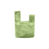 A soft, light green Velvet Knot Wrist Bag with a unique handle design. It has a subtle texture and a logo.
