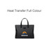 A nylon briefcase in black with two handles and a logo featuring mountains.