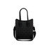 A black EVA tote bag with holes, featuring two handles and a detachable shoulder strap.