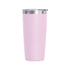 A drink bottle in light pink with a silver lid, featuring a logo on the body.