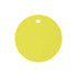 A drink bottle cover in bright yellow, circular shape with a hole at the top for easy attachment.
