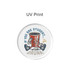A clear acrylic coaster featuring a cartoon drink cup with a playful face, surrounded by humorous text and a bottle.