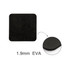A square black coaster with a frosted finish and rounded edges, made from 1.9mm EVA material.