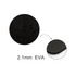 A round black coaster made of 2.1mm EVA material, featuring a smooth, flat surface.