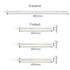 A promotional paper yarn lanyard in beige, displayed in expanded and folded positions with measurements.