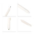 A triangular grip pen in white, featuring a fine tip and a clip for easy attachment. It has a simple design and a logo.
