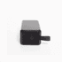 A black rectangular solar speaker featuring controls on one side and a loop for attachment.