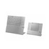 A silver aluminium desk calendar featuring a month view and a calendar with days of the week. It's sleek and modern in design.