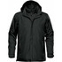 A black Men's Nautilus 3 in 1 Jacket with a hood and zipper, featuring an outer layer and an inner fleece lining.