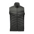 A men's thermal vest in dark green with a padded design and a zip-up front. The vest features a logo.