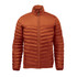 A men's Montserrat thermal jacket in a burnt orange colour, featuring a zip-up front and a padded design.