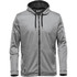 A men's grey Halifax hoody with a zip front and a black interior, featuring a logo on the sleeve.