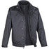 A black 3-in-1 jacket featuring a detachable inner fleece layer and a logo on the sleeve.