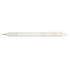 A clear pen with a smooth barrel and a clip for easy attachment. It features a transparent design.