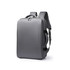 A grey carry-on travel backpack with padded shoulder straps and compartments for organisation. It features a logo.