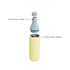 A drink bottle featuring a yellow stainless steel body and a blue stainless steel cap, with an inner insulation layer.