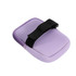 A drink bottle pouch in a pastel purple colour with a black strap, featuring a zip closure and a smooth surface.