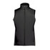 A black women's thermal vest featuring a high collar and a front zipper, with subtle branding.