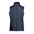 A women's thermal vest in navy blue with a high collar and full zip, featuring a logo.