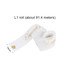 A roll of organza ribbon in white with gold lettering and a heart design, approximately 91.4 meters long and 19mm wide.
