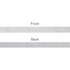 A satin polyester ribbon in silver with gold hot stamping, featuring a front and back view.