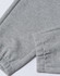 A pair of grey unisex sweatpants featuring an elasticated cuff and a logo on the waistband.