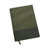 A green Bondi A5 leather notebook with a ribbed texture and a smooth lower section, featuring a zip closure.