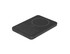 A slim black power bank with a circular area for magnetic attachment and a logo on the surface.