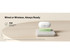 A magnetic power bank in white, featuring a charging pad with a green indicator light and a logo.