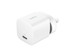 A white 25W wall charger with a USB-C port, featuring a smooth, minimalistic design and a brand logo.