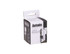 A stainless steel champagne resealer in a black and white package with a branding logo.
