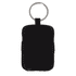 A black keychain power bank with a silver ring, featuring a smooth finish and compact design.