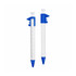 A Caliper Pen featuring a blue and white design, with a measurement scale and a retractable tip.