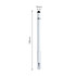 A white 3 in 1 pencil featuring a stylus tip, with a sleek design and a silver accent. It includes a logo.