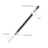 A black 3-in-1 pencil features a touchscreen rubber tip, eraser, and an HB pencil end, with a plastic cap.