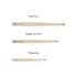 A wooden baseball bat-shaped pen in natural colour featuring multiple printing styles with different logos.