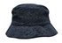 A navy blue terry towelling bucket hat featuring a textured finish and a wide brim. It has a logo on the side.