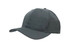 A grey recycled breathable poly twill cap with a curved brim and a logo on the front.